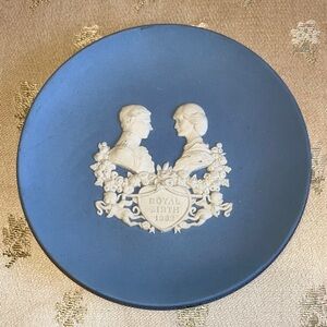 1982 Royal Birth Charles Diana Wedgwood Jasperware White On Blue